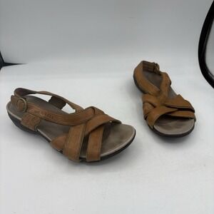 Merrell Sandals‎ Womens Size 7 Brown Bassoon Leather Strappy Slingback